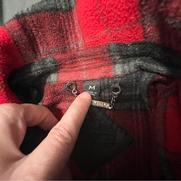 Red Plaid Joujou Lightweight Wool Blend Lined Jacket Womens Size Medium - Picture 10 of 10
